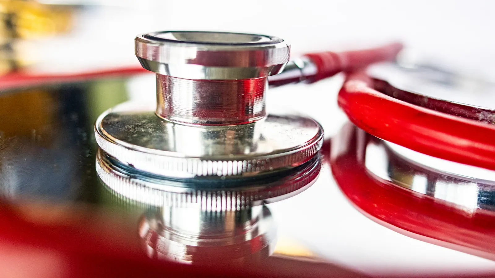 Close-up of a stethoscope on a table